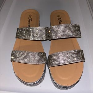 Bling bling FOREVER rhinestone sandals size 8,5